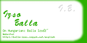 izso balla business card